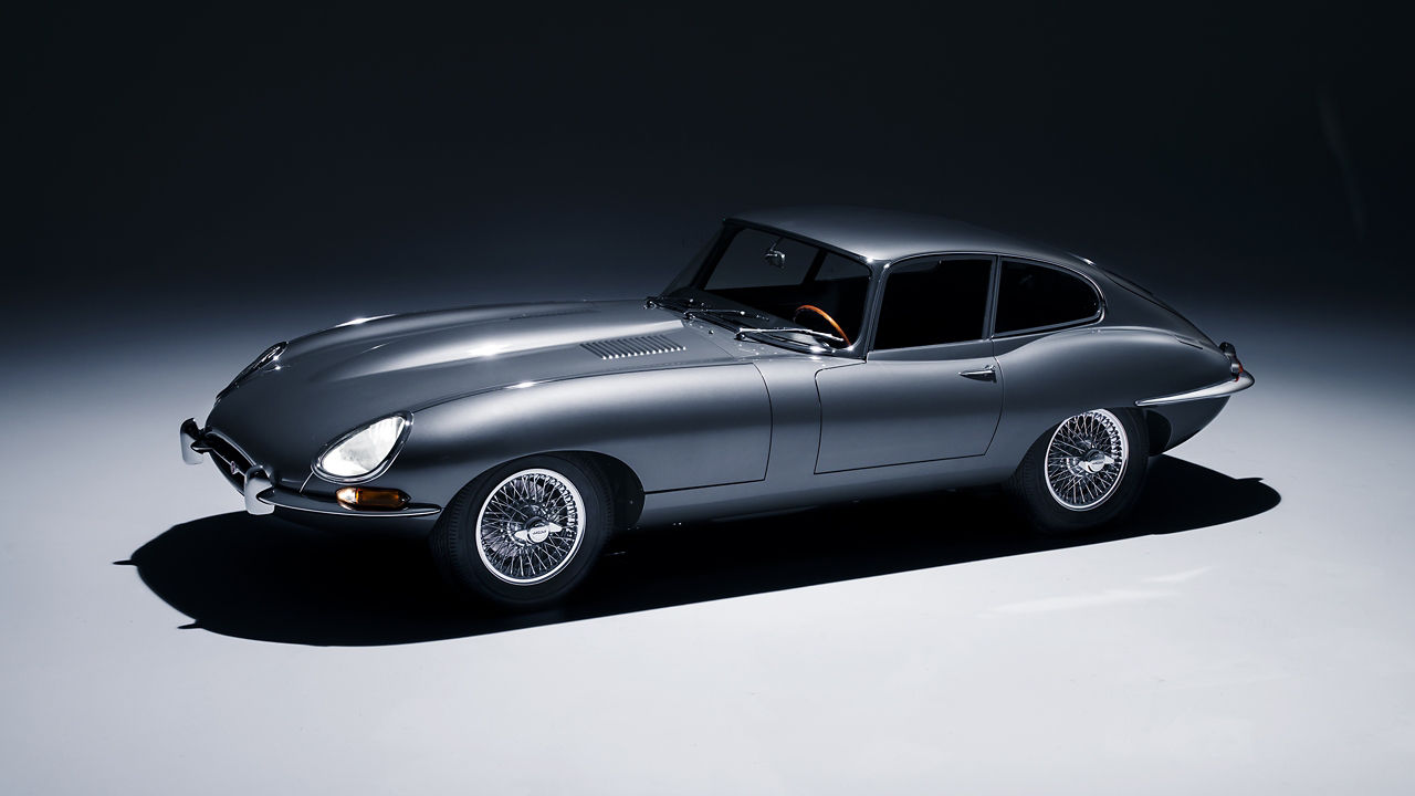 Parked Jaguar E-TYPE Reborn model