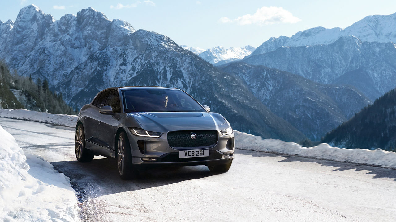 Jaguar I-Pace with  Snow Hill background