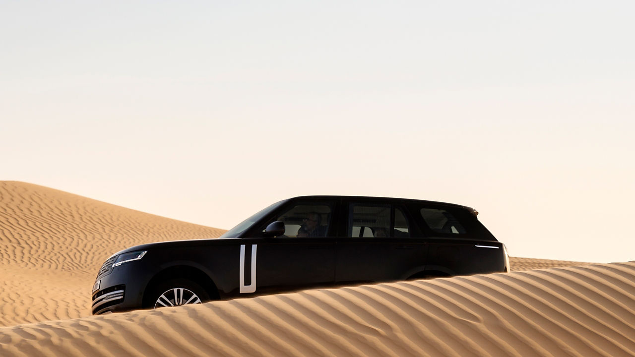 Range Rover in desert