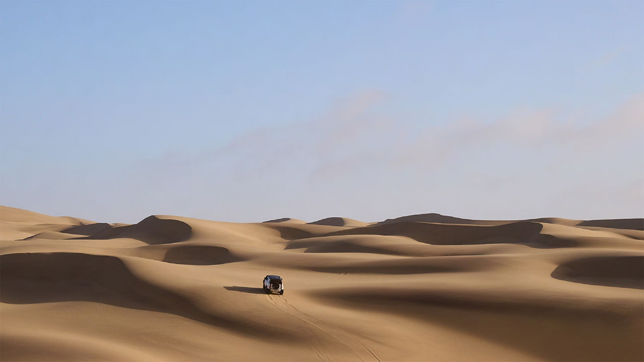 Defender Dune Bashing View