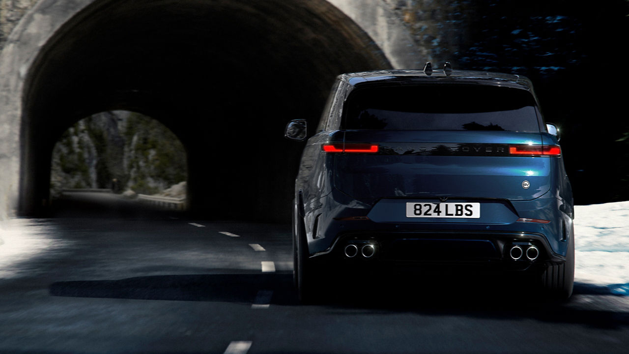 Range Rover Sports SV back view near bridge