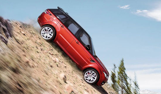 Land Rover Vehicle Off-Road in Downhill