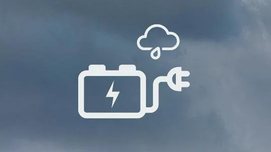 Battery in the rain icon