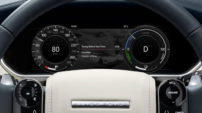 Land Rover In Car Technology showing EV mode