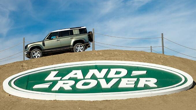 Land Rover Defender with logo