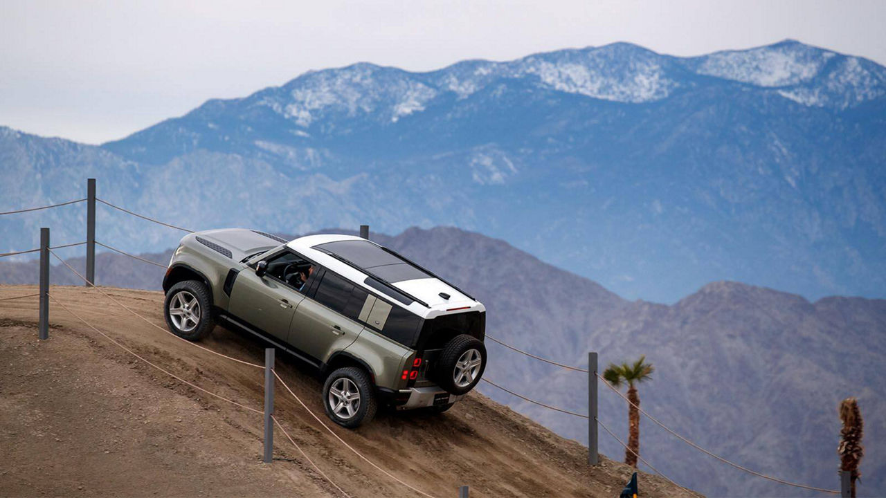 Land Rover Defender off roading