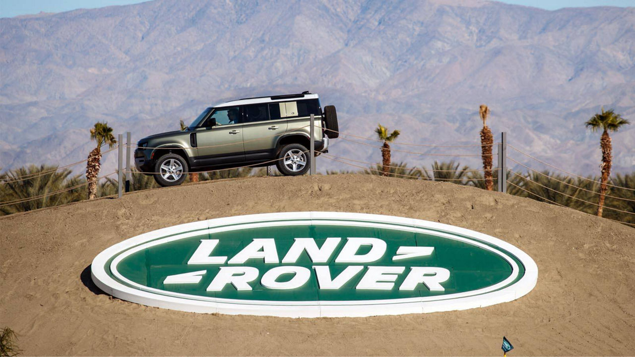 Land Rover Defender with logo