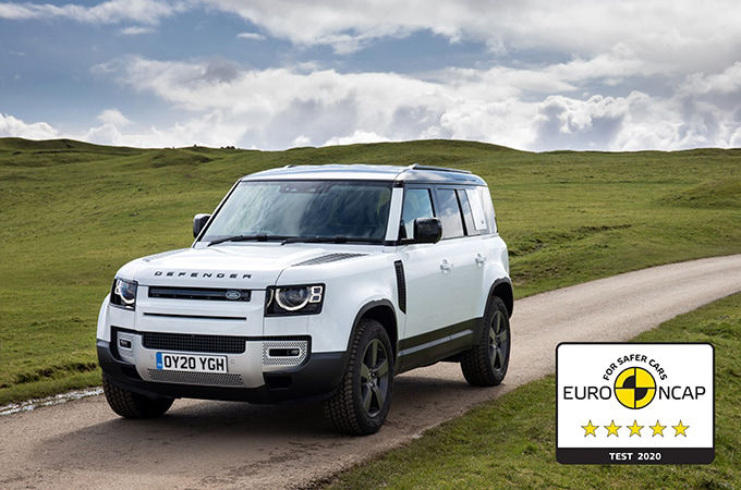 White Range Rover Defender 