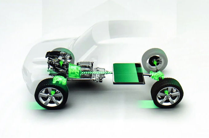 Hybrid engine and wheels