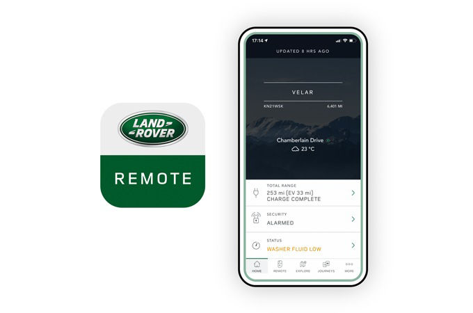 Land Rover Remote Application on a Smart Phone