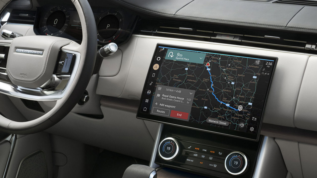 Land Rover Display Featuring Amazon Alexa Software