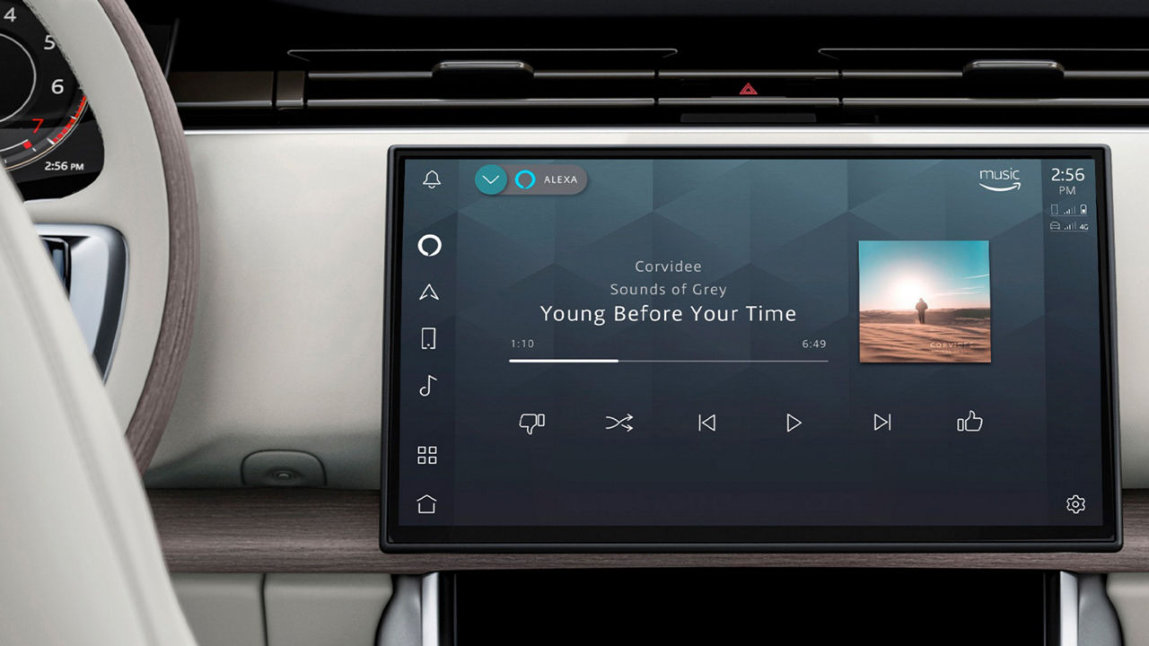 Land Rover Display Featuring Amazon Alexa Software