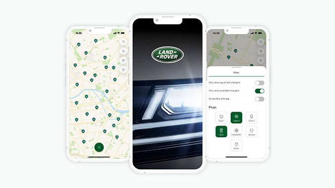 Land Rover Application Locating Public Charging Points 