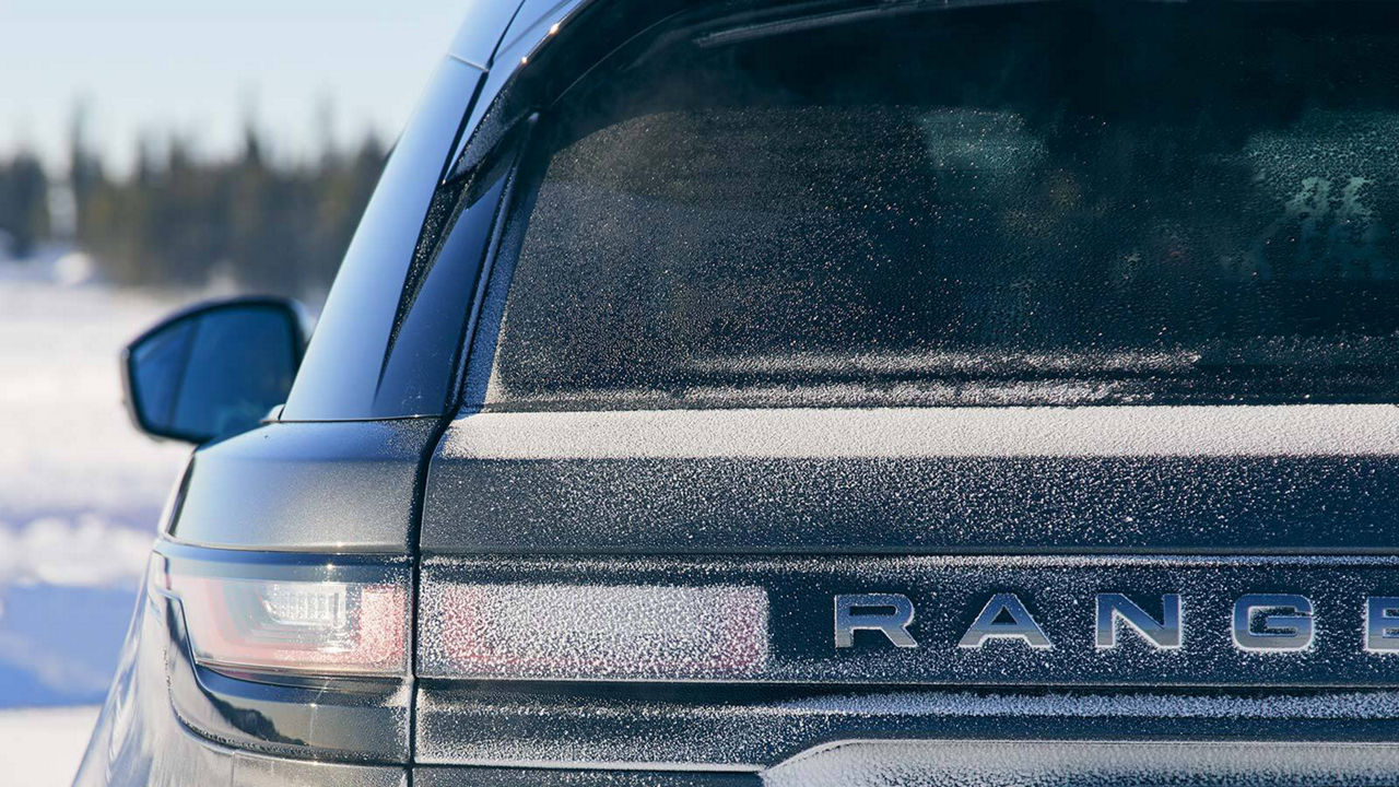 Boot of Range Rover in snow