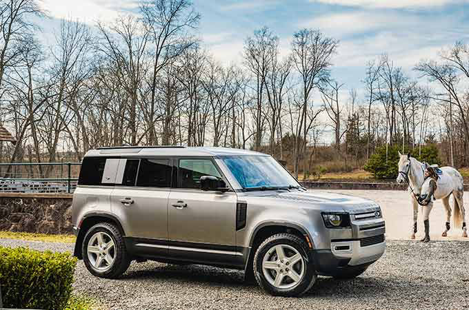 Land Rover with horse