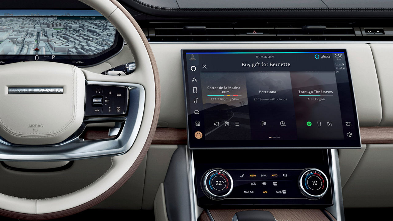 Land Rover Interactive Driver Displaying Alexa