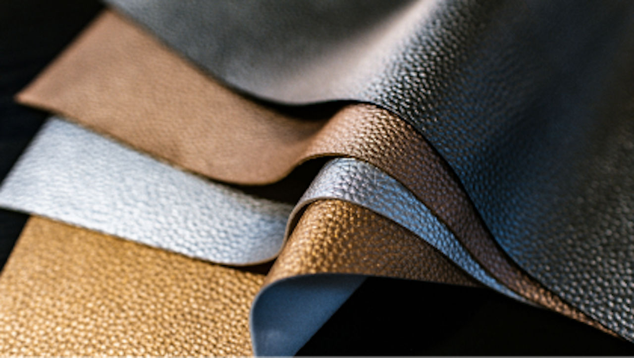 Sample collection of leather fabric