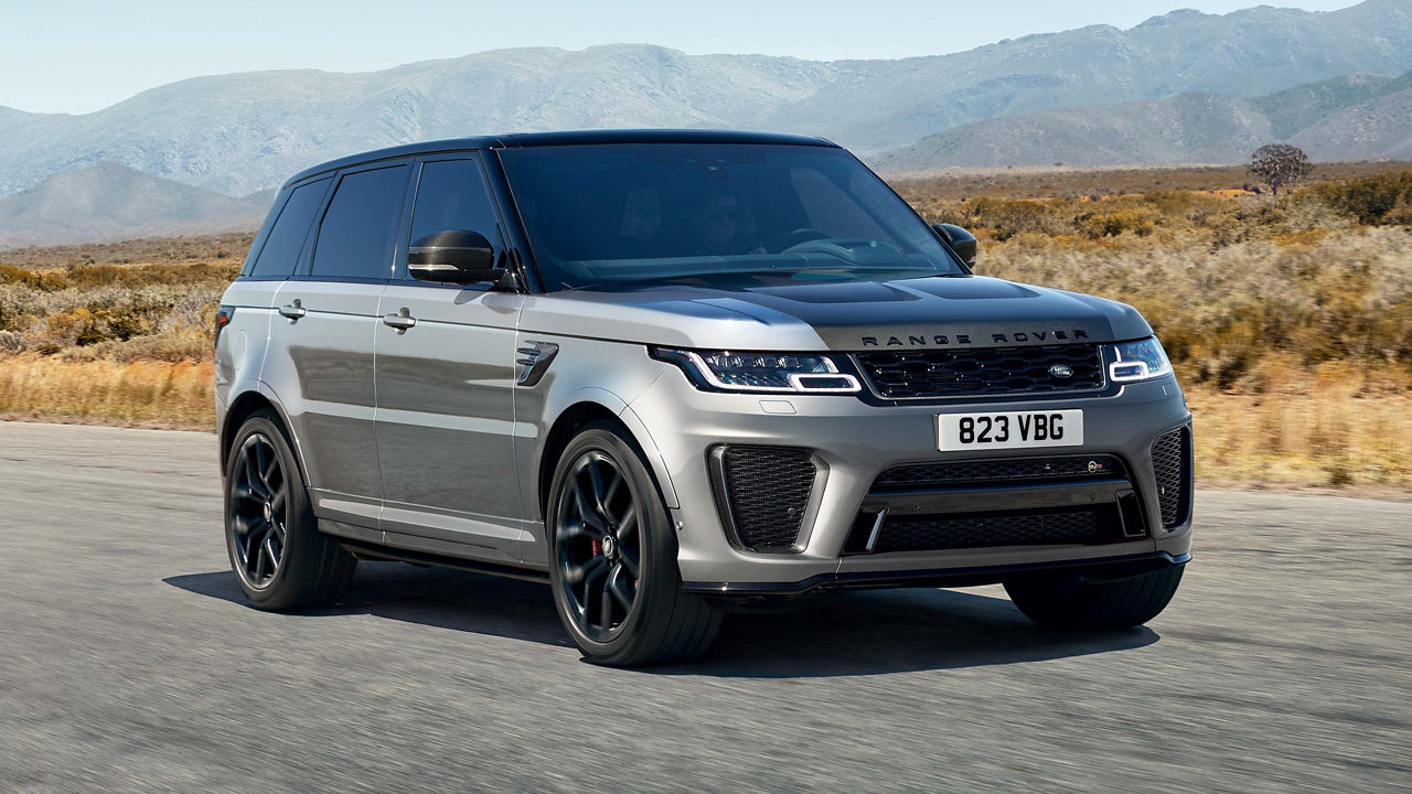 Range Rover with mountain background