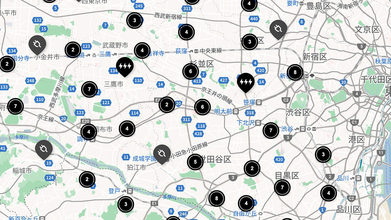 Close View of Charge point map
