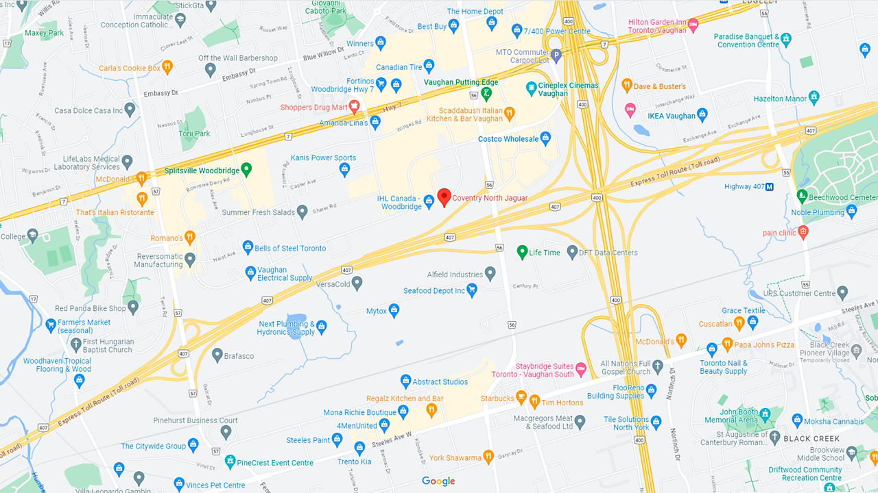 Coventry North Jaguar Google Maps Location