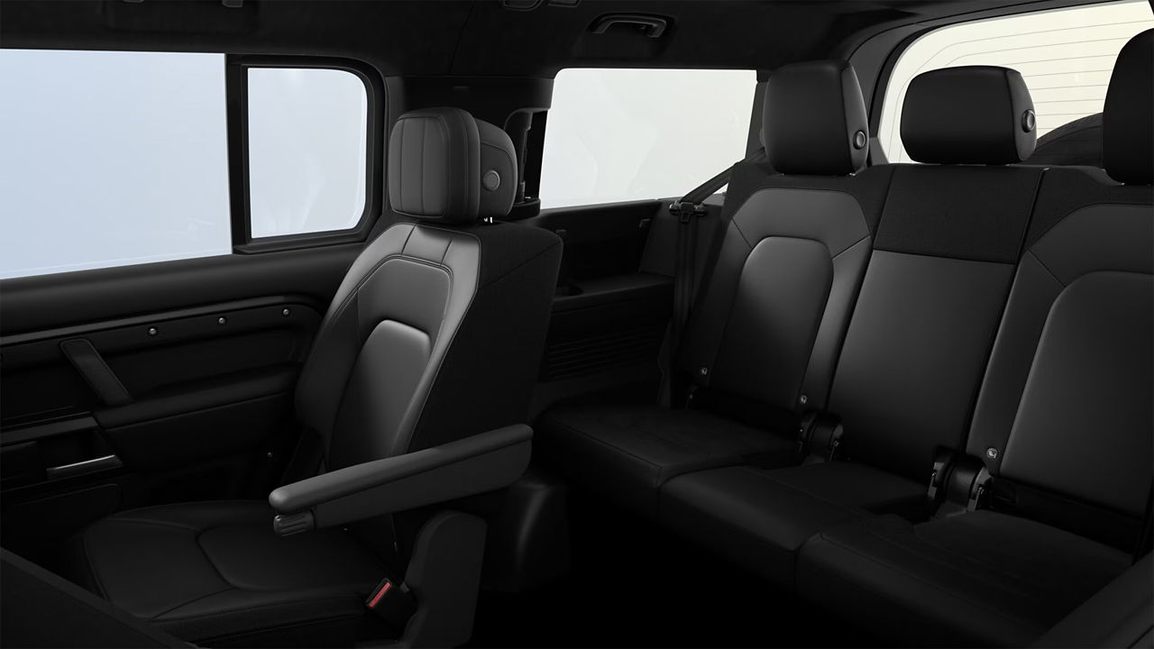 DEFENDER-130-X Interior EBONY 2ND 3RD Row.