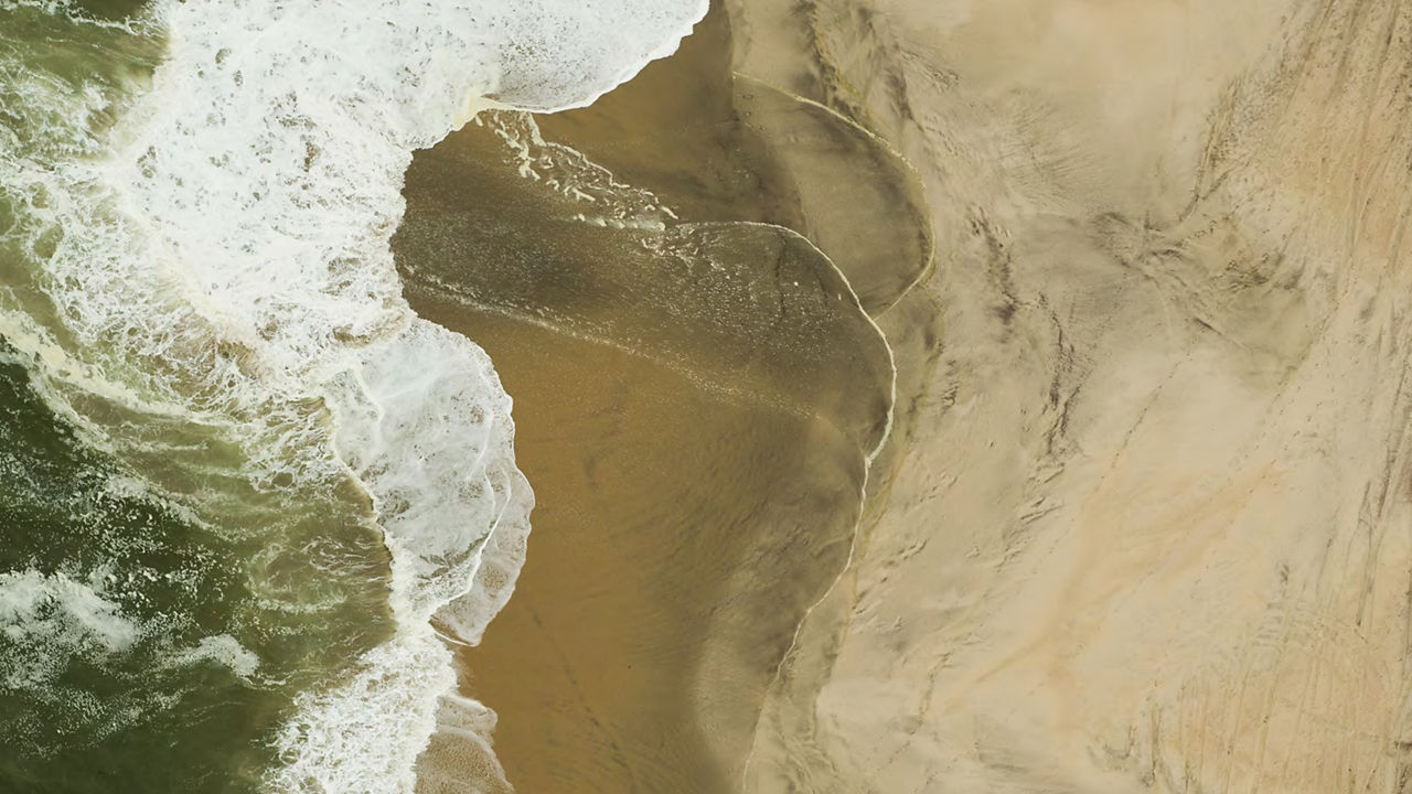 Aerial view of the beach