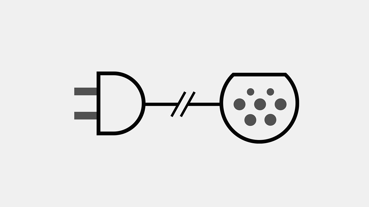 Domestic plug charging cable icon