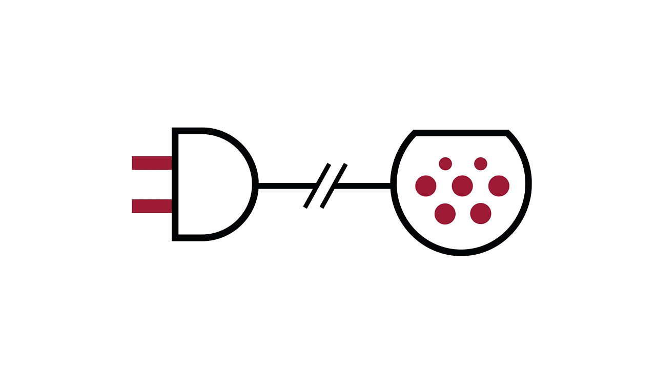 Domestic plug charging cable icon