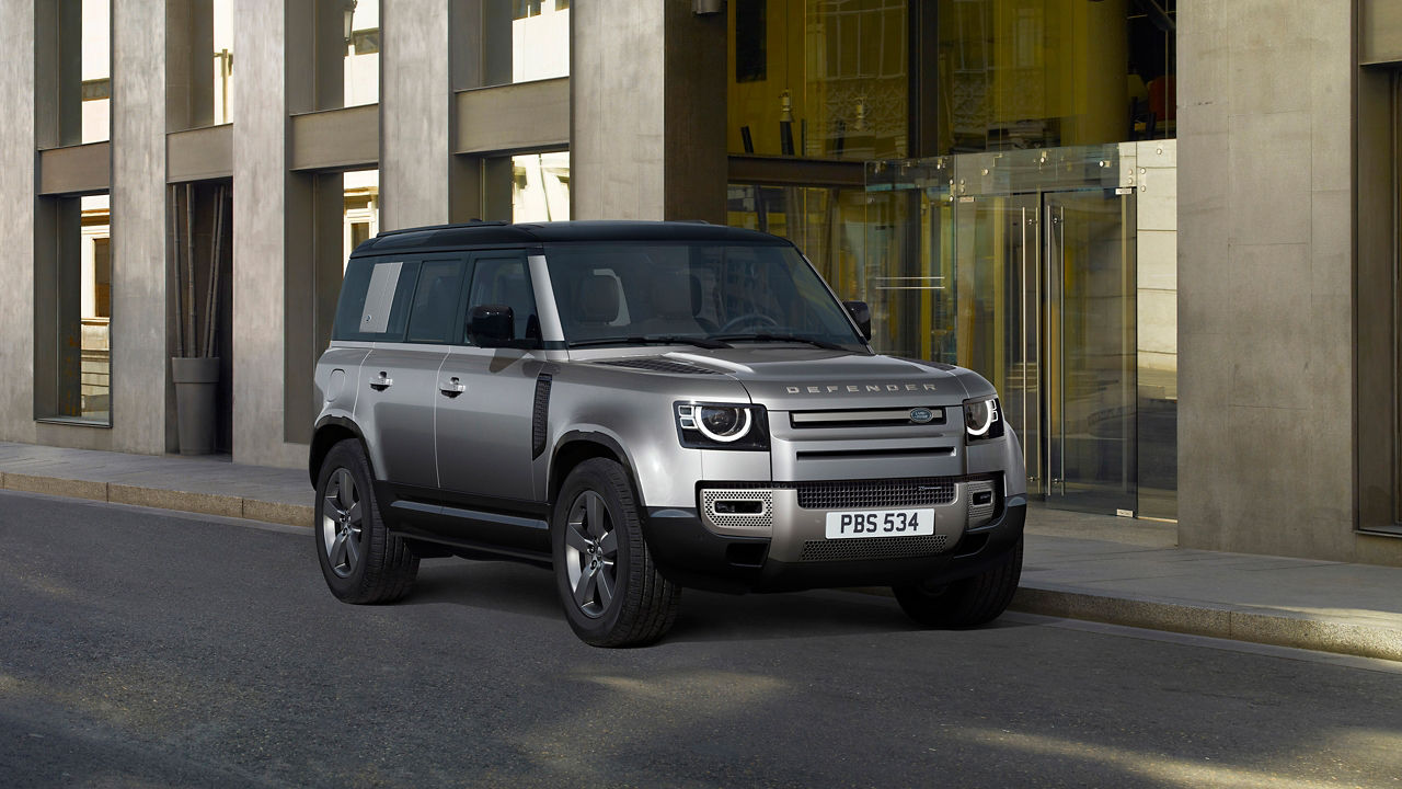 Parked Defender on the road