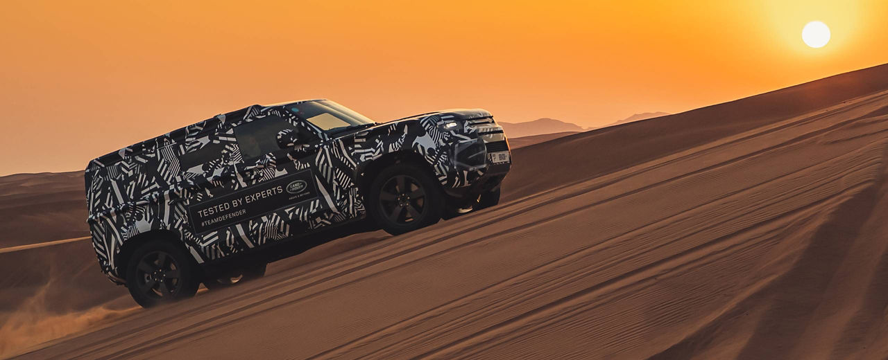 Defender 110 Red Cross in the desert