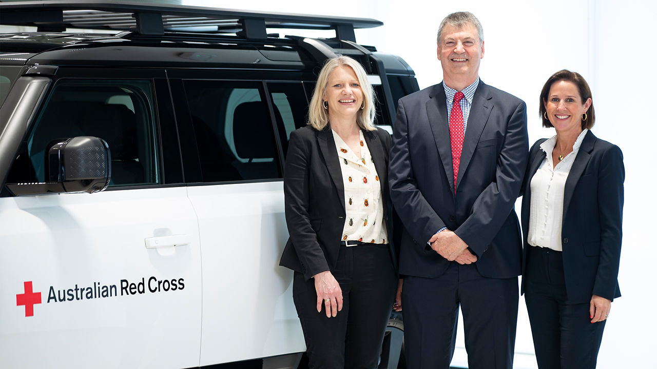 Australian Red Cross Range Rover Defender vehicle