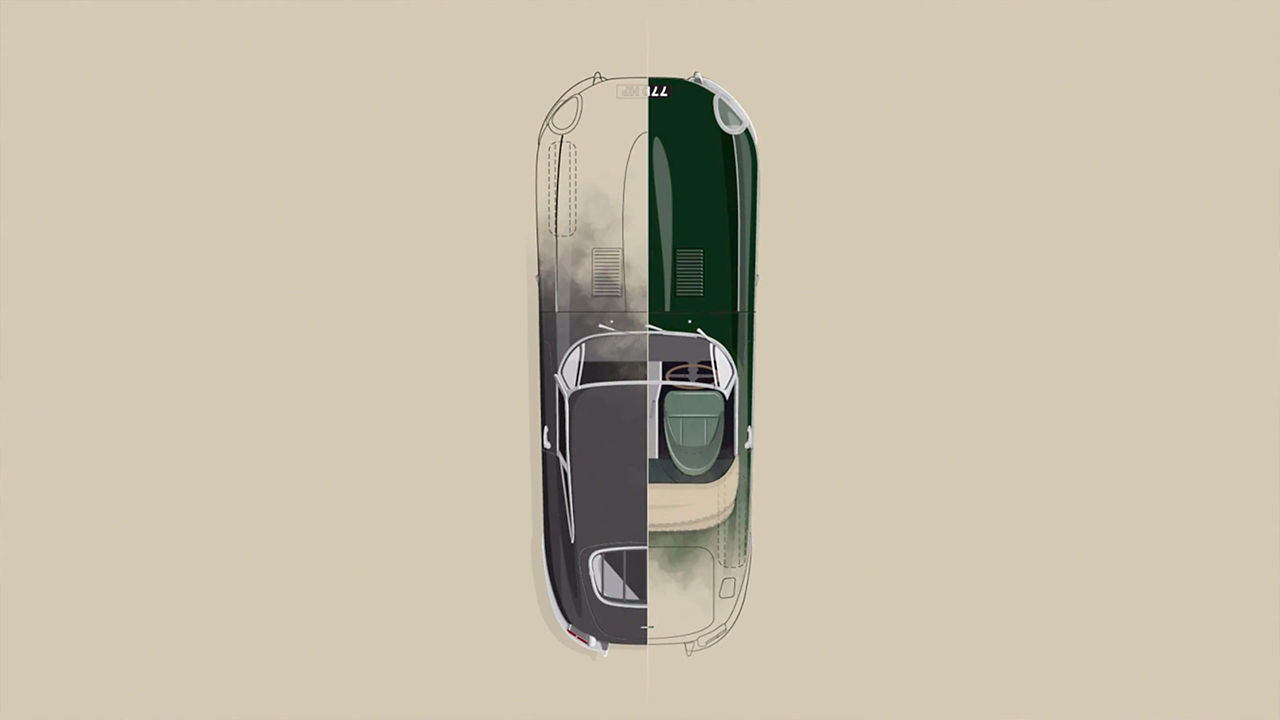 Jaguar E-Type 60 years collection illustration