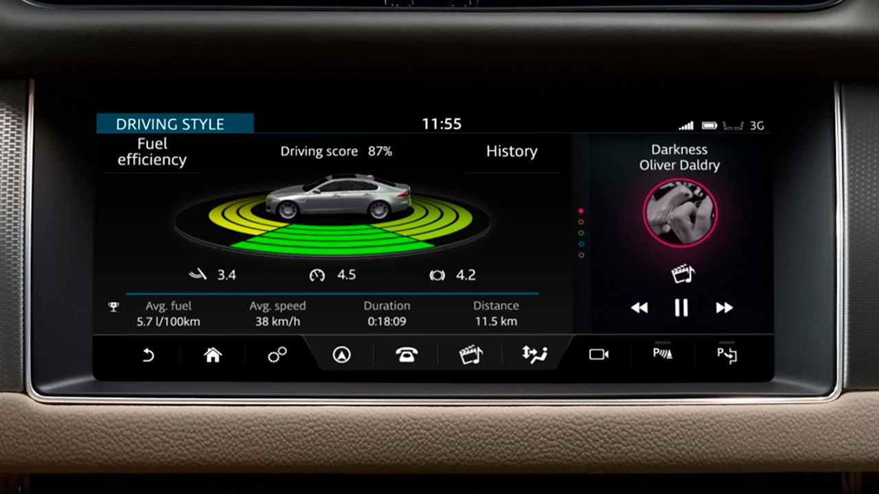 Jaguar car infotainment system