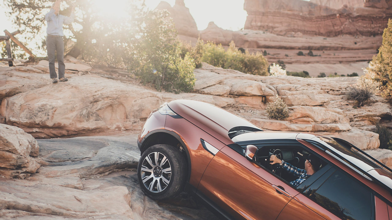 Range Rover climbing in the mountains with Instructor's help