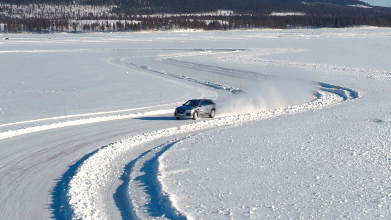 Jaguar drifting on Ice 