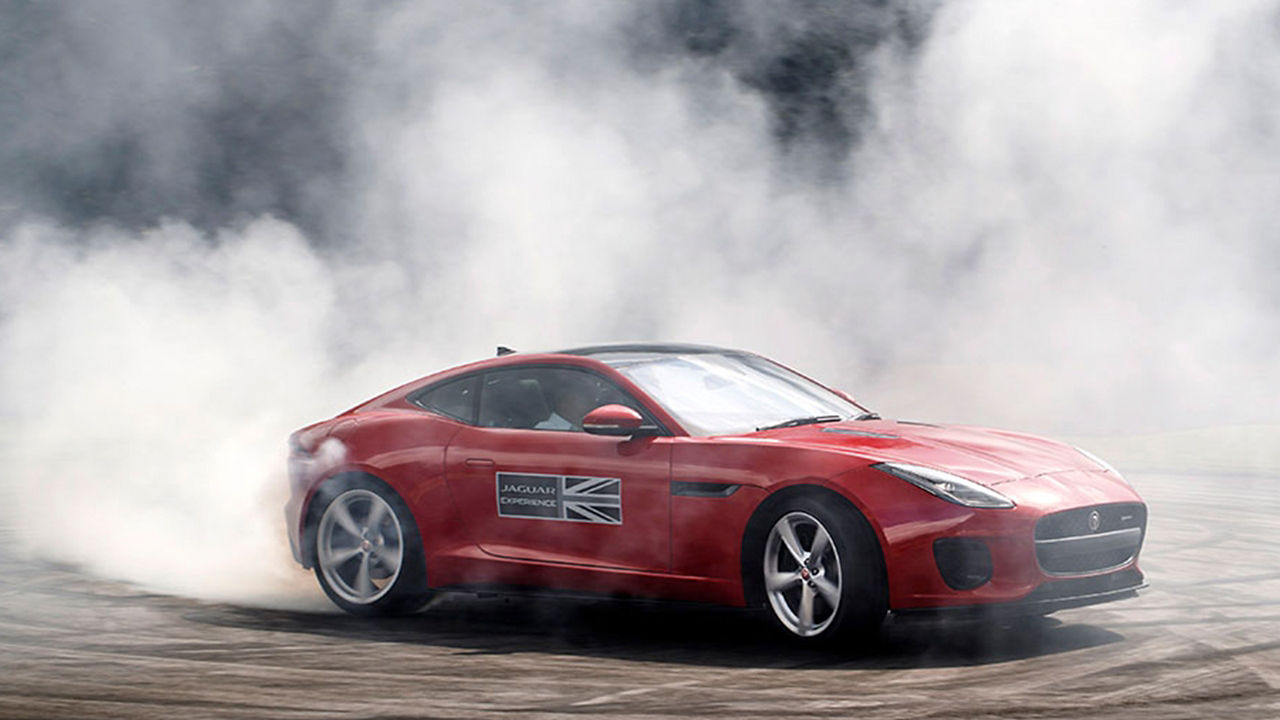 Jaguar F-Type drifting