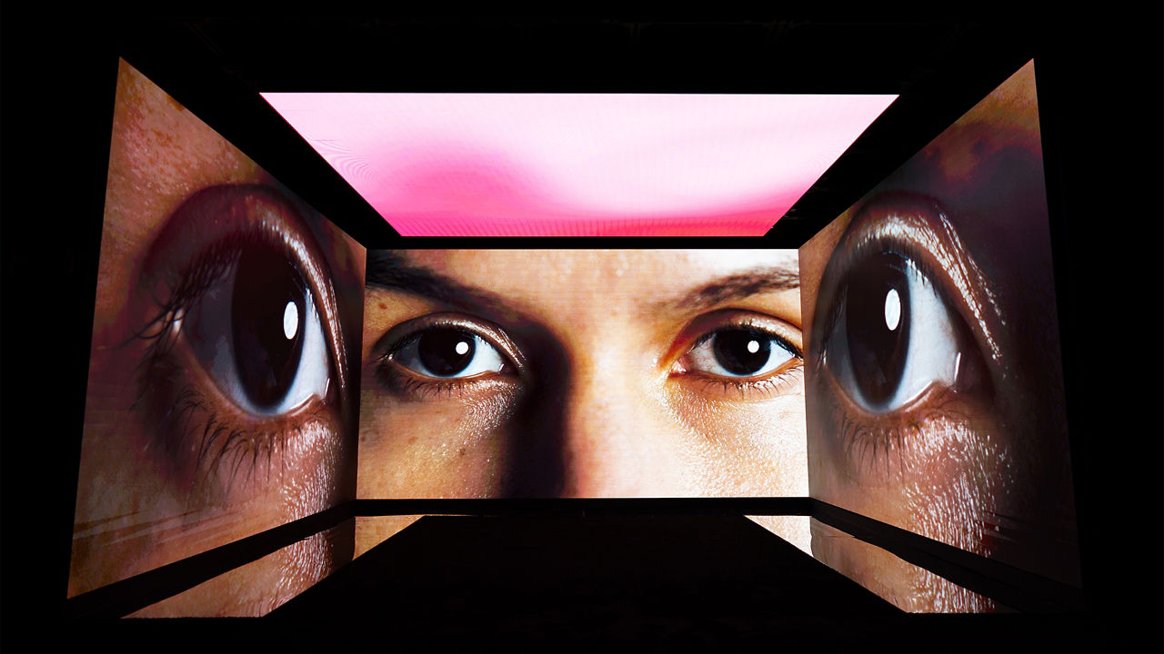 Eyes on screen 