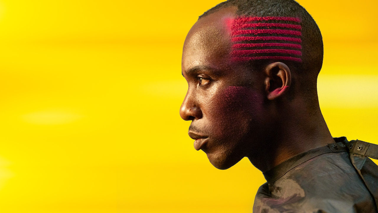 Men with Pink Hair Patch