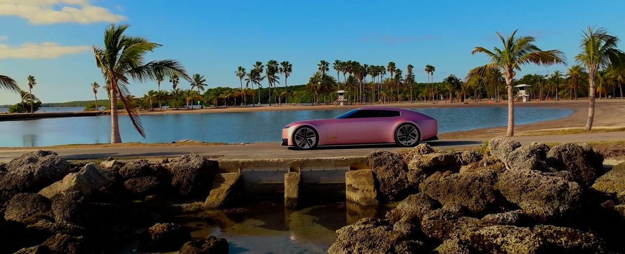 Future Jaguar running on seashore streets