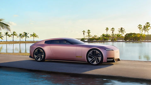 Future Jaguar Parked on seashore road