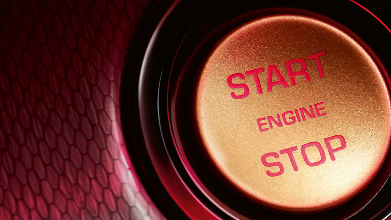 Jaguar Engine start and stop button