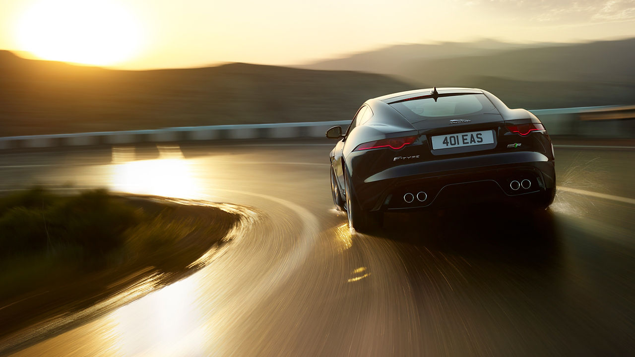 Jaguar F-TYPE running on Hilly Road