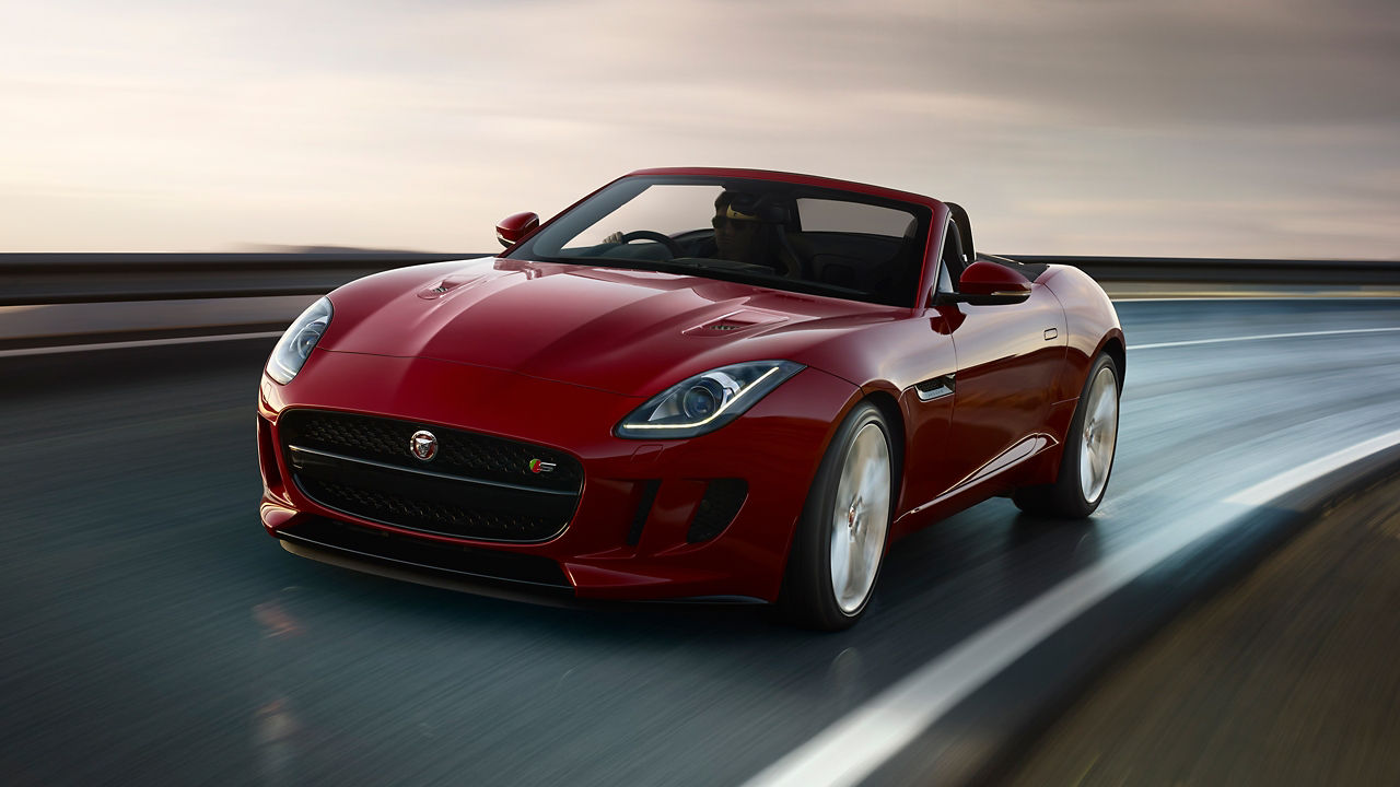 Jaguar F-TYPE running on Highway Road