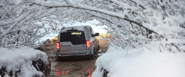 Driving through icy waters
