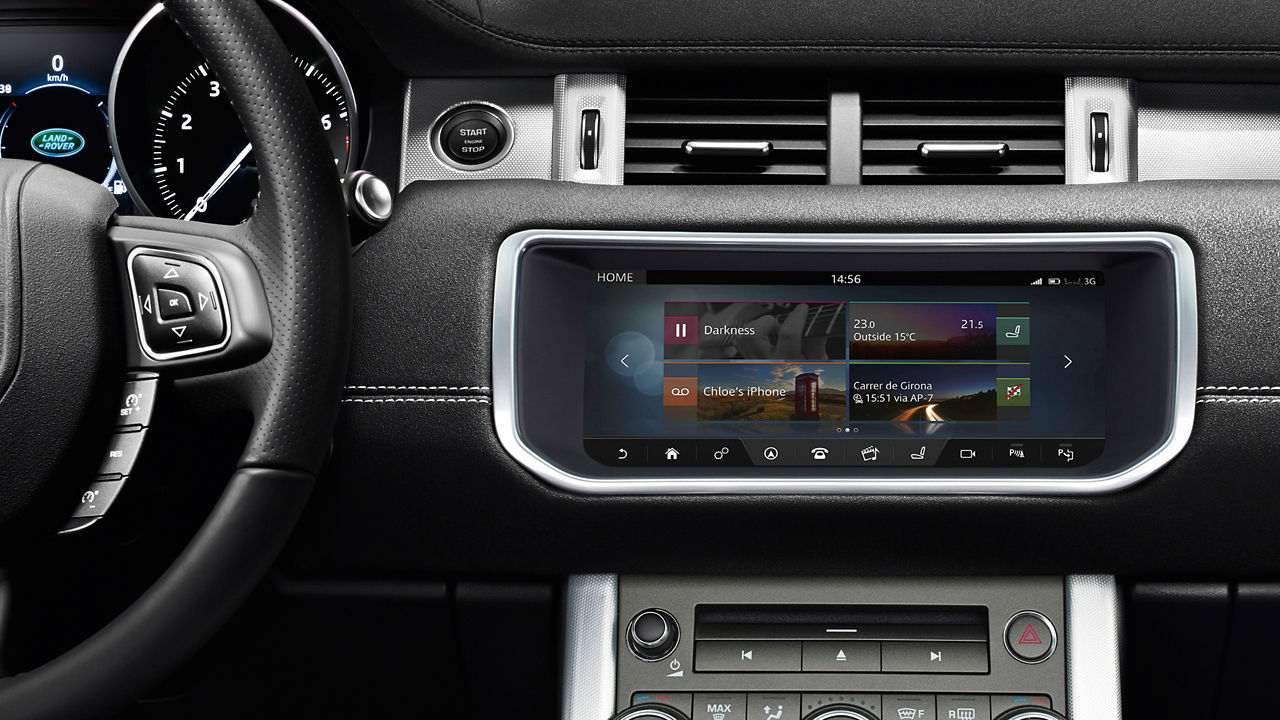 Infotainment Screen View of Land Rover Evoque