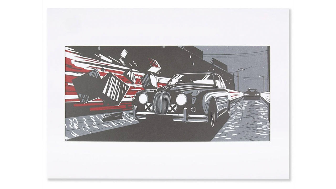 JAGUAR HERITAGE ART PRINT - BLACK AND RED