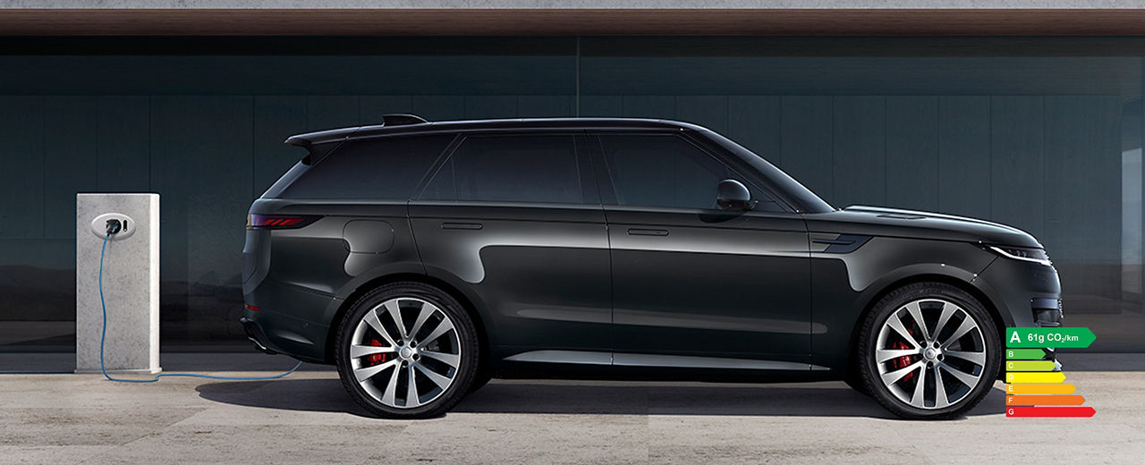 Range Rover Sports parked on EV station