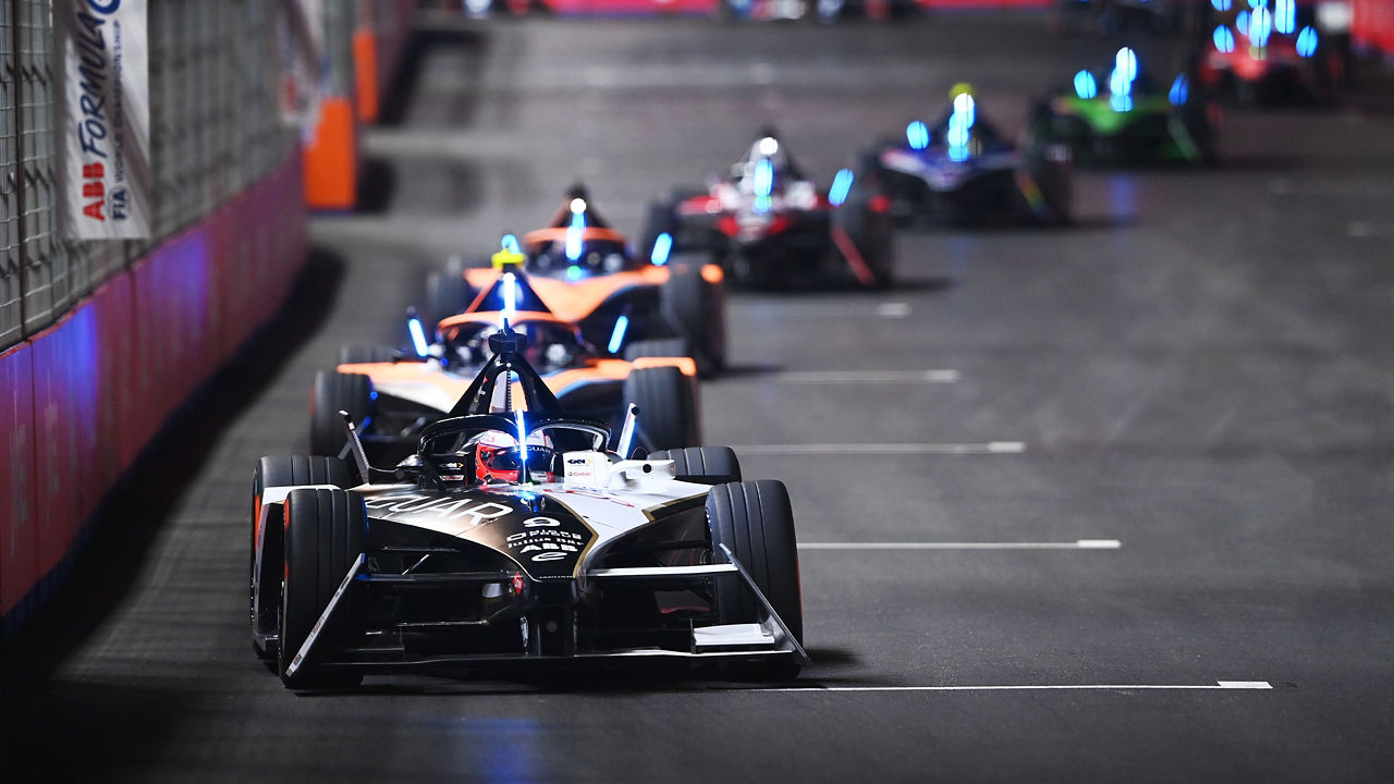 Jaguar Racing Formula  Cars running on a Sport Track