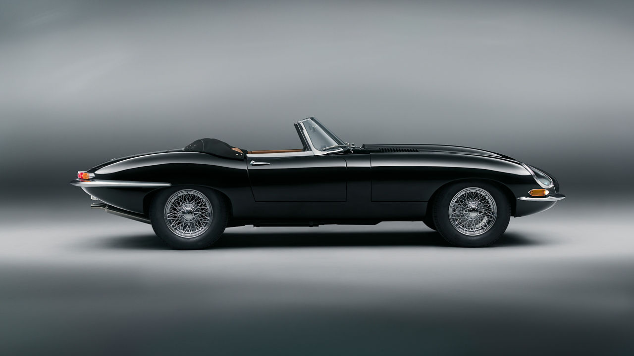 Jaguar Classic E-type Parked Side View