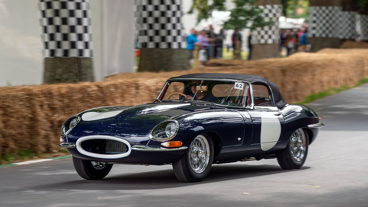 Jaguar Vintage Car on the racetrack